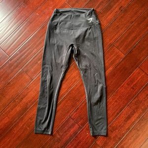 Gymshark Black Capri Leggings (Satin Feel)